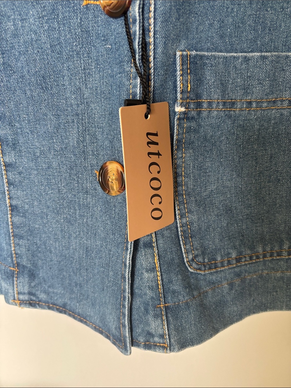 UTCOCO NWT Denim Jacket Blazer Jean Jacket Blue - Picture 3 of 8